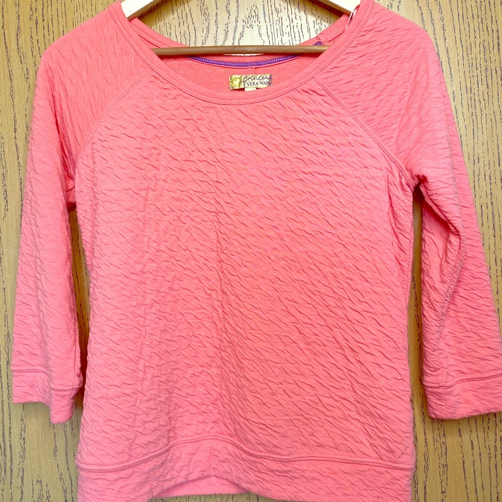 Salmon crop sweater by Vera Wang